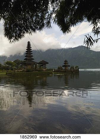 Stock Photo - Ulun Danu Bratan Temple, Bali, Indonesia; Waterfront temple. Fotosearch