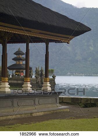 Stock Photograph - Ulun Danu Bratan Temple, Bali, Indonesia; Exterior of temple. Fotosearch