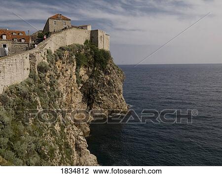 Stock Image - Waterfront property, Dubrovnik, Croatia . Fotosearch