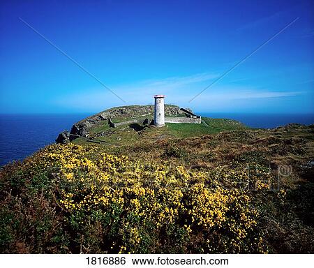 Stock Photograph - Wicklow Head, County Wicklow, Ireland, Abandoned lighthouse. Fotosearch
