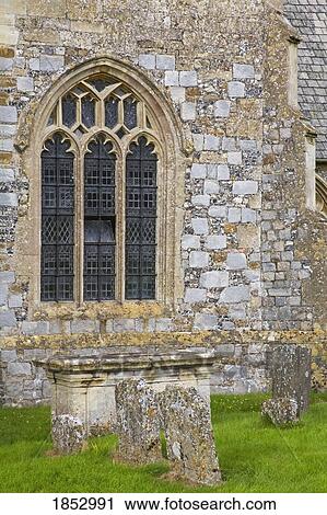Stock Image - Wilshire County, England, Great Britain; St. James Church in Avebury Village . Fotosearch