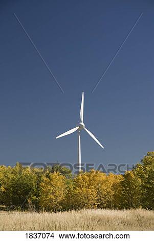 Picture - Wind turbine, Alberta, Canada. Fotosearch