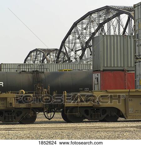 Picture - Winnipeg Railway, Winnipeg, Manitoba, Canada; Boxcars. Fotosearch