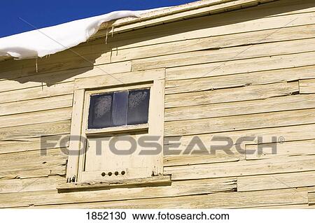 Wooden building with window in winter View Large Photo Image Stock Image - Wooden building with window in winter. Fotosearch