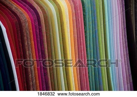 Stock Image - Yangshou, China; Colorful material. Fotosearch