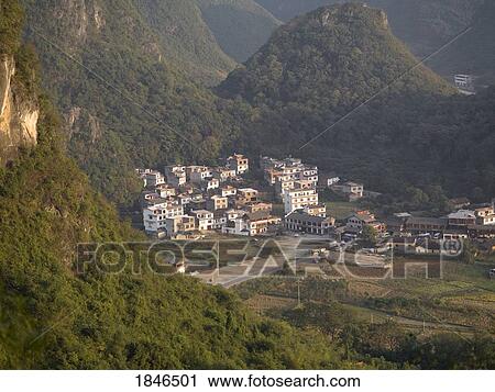Stock Image - Yangshou Town, Guilin, Guangxi Province, China. Fotosearch