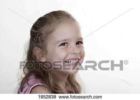 Stock Photo - Young girl; portrait of young caucasian girl. Fotosearch