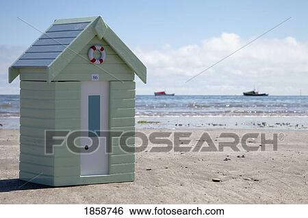 Stock Photograph - Beach house; Northumberland, England. Fotosearch