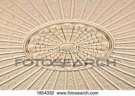 Stock Image - Ceiling in Senate Room in Congress Hall, Independence National Historical Park, Philadelphia, Pennslyvania, USA. Fotosearch