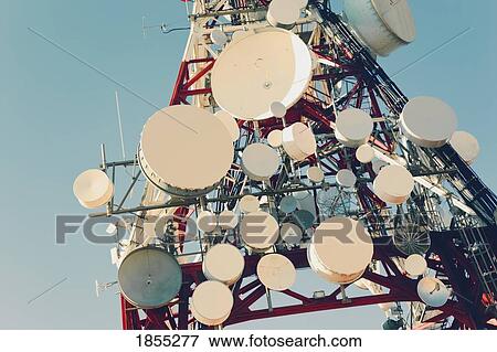 Stock Photo - Communication mast, Mijas, Costa del Sol, Malaga Province, Spain. Fotosearch