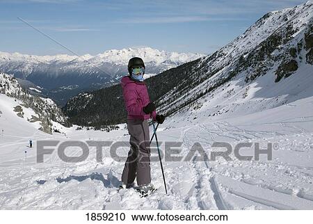 Stock Image - Cross country skier, Whistler, British Columbia, Canada. Fotosearch