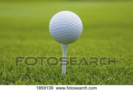 Stock Photo - Golf ball on tee. Fotosearch
