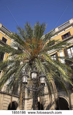 Stock Photograph - Placa Reial, Barcelona, Spain. Fotosearch