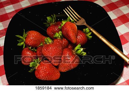 Plate of strawberries View Large Photo Image Picture - Plate of strawberries. Fotosearch