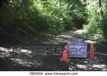 Picture - Road closed due to emergency. Fotosearch