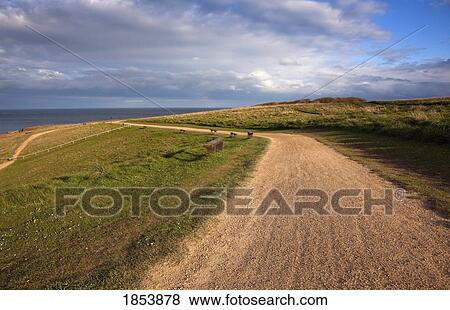 Stock Photo - Rural road, South Shields, Tyne and Wear, England. Fotosearch