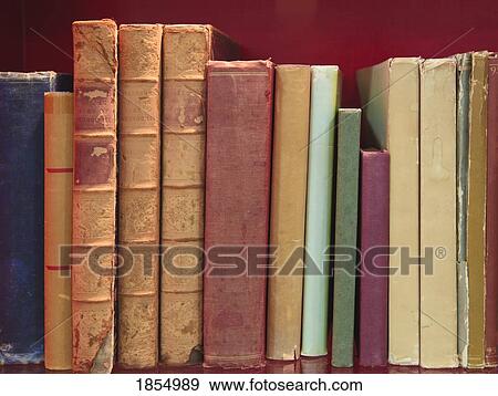 Stock Photo - Shelf of old and antique books. Fotosearch