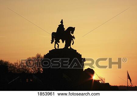 Silhouette of statue of Kaiser Wilhelm I, Koblenz, Rheinland Pfalz, Germany View Large Photo Image Stock Image - Silhouette of statue of Kaiser Wilhelm I, Koblenz, Rheinland Pfalz, Germany. Fotosearch