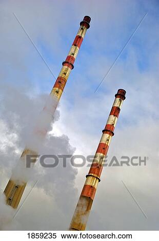 Stock Photography - Smokestacks. Fotosearch