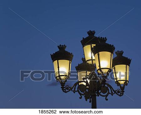 Stock Image - Street lamps; Torremolinos, Costa del Sol, Spain. Fotosearch
