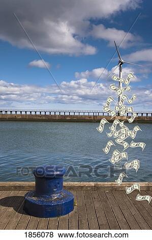 Stock Photo - Wind turbine making money. Fotosearch