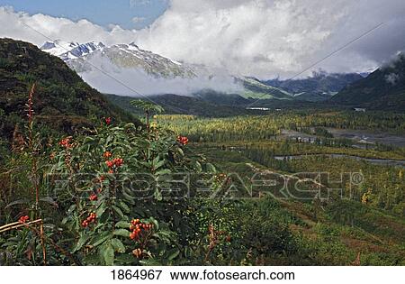 Stock Photo - Clearing storm, Chugach Mountains, Alaska. Fotosearch