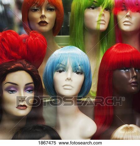 Colorful wigs, New York City, USA View Large Photo Image Stock Photography - Colorful wigs, New York City, USA. Fotosearch