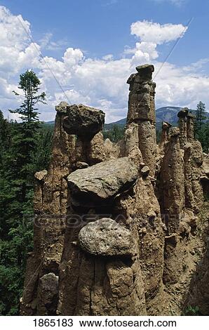 Hoodoos (caprock erosion columns), Redondo Peak, Jemez National Recreation Area, New Mexico, USA View Large Photo Image Stock Image - Hoodoos (caprock erosion columns), Redondo Peak, Jemez National Recreation Area, New Mexico, USA. Fotosearch
