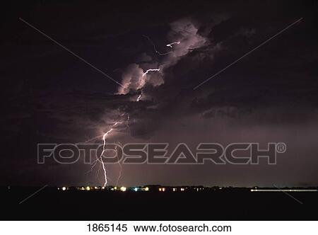 Lightning at night, Florida, USA View Large Photo Image Stock Photography - Lightning at night, Florida, USA. Fotosearch