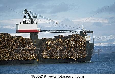 Log barge, Kachemak Bay, Alaska View Large Photo Image Stock Photo - Log barge, Kachemak Bay, Alaska. Fotosearch