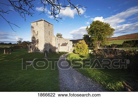 Stock Image - Saint John the baptist church, Edlingham, Northumberland, England. Fotosearch