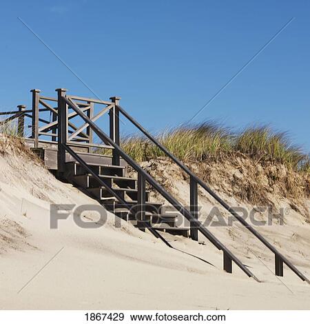 Steps to beach, Sag Harbor, New York, USA View Large Photo Image Stock Photo - Steps to beach, Sag Harbor, New York, USA. Fotosearch