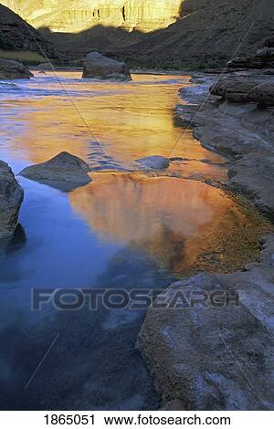 Stock Image - Sunrise, Grand Canyon, Little Colorado River, Arizona. Fotosearch