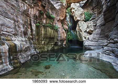 Stock Image - Waterfall and pool, Elves Chasm, Grand Canyon National Park, Arizona, USA. Fotosearch