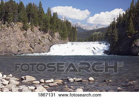 bow falls, bow river, banff national park, alberta, canada View Large Photo Image Stock Image - bow falls, bow river, banff national park, alberta, canada. Fotosearch