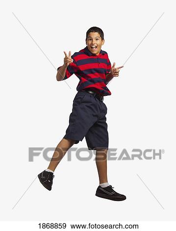Stock Photo - boy jumping. Fotosearch
