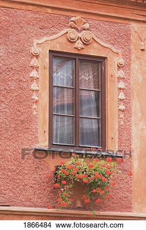 Picture - Building window with flower box. Fotosearch