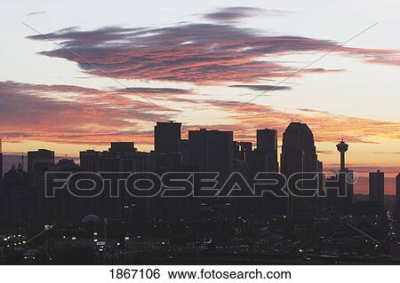 Calgary, Alberta, Canada; Silhouette of skyline View Large Photo Image Stock Photograph - Calgary, Alberta, Canada; Silhouette of skyline. Fotosearch