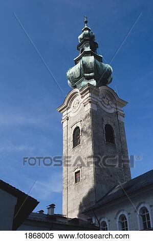 church bell tower, salzburg, austria View Large Photo Image Stock Photography - church bell tower, salzburg, austria. Fotosearch