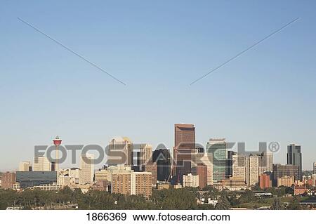 City skyline at sunrise, Calgary, Alberta, Canada View Large Photo Image Stock Photo - City skyline at sunrise, Calgary, Alberta, Canada. Fotosearch