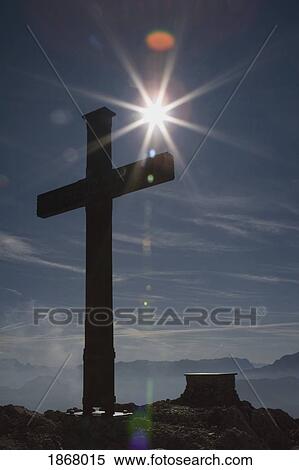 cross at the top of a mountain, grodig, salzburger land, austria View Large Photo Image Stock Photography - cross at the top of a mountain, grodig, salzburger land, austria. Fotosearch