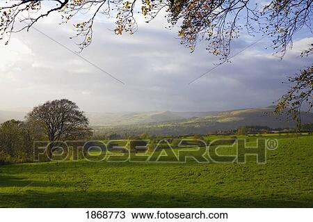 Stock Image - derwent, derbyshire, england; rural landscape in peak district national park. Fotosearch