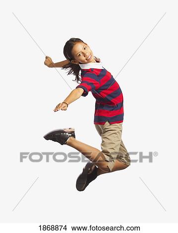 Picture - girl jumping. Fotosearch