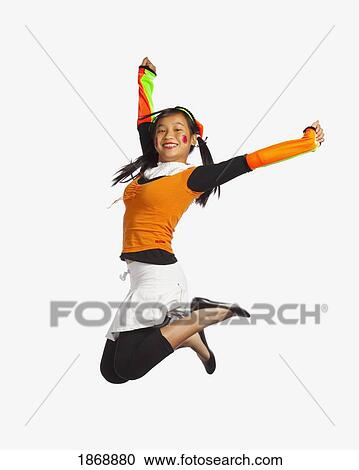 Stock Image - girl jumping. Fotosearch
