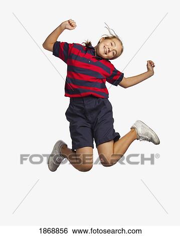 Stock Photograph - girl jumping. Fotosearch