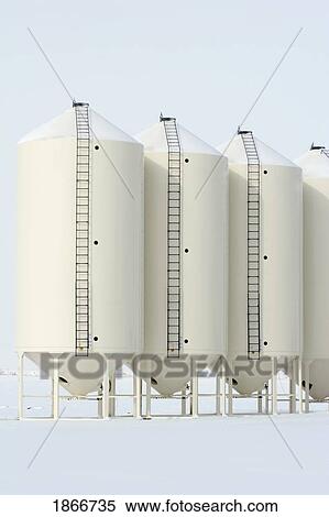 Grain bins in the winter View Large Photo Image Stock Photography - Grain bins in the winter. Fotosearch
