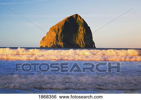 Stock Photograph - haystack rock, cape kiwanda, oregon, usa. Fotosearch