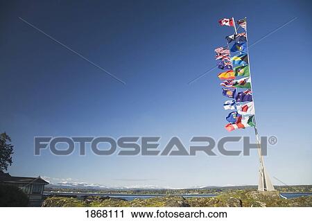 international flags, campbell river, british columbia, canada View Large Photo Image Stock Image - international flags, campbell river, british columbia, canada. Fotosearch