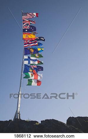 international flags, campbell river, british columbia, canada View Large Photo Image Stock Image - international flags, campbell river, british columbia, canada. Fotosearch