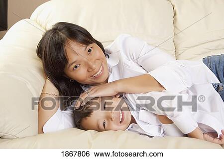 Stock Photograph - mother and her son. Fotosearch